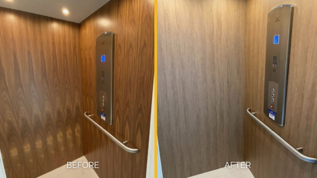 Wood in Elevator Refinishing